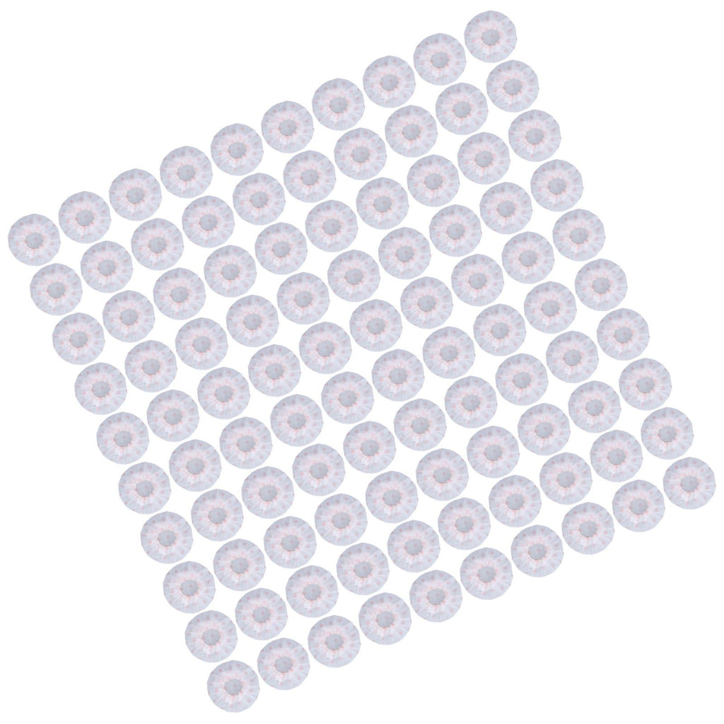 100Pcs Microphone Cover Dust Sweat Resistant Disposable Excellent Elasticity Reduce Noise Microphone CapsWhite Red Dot