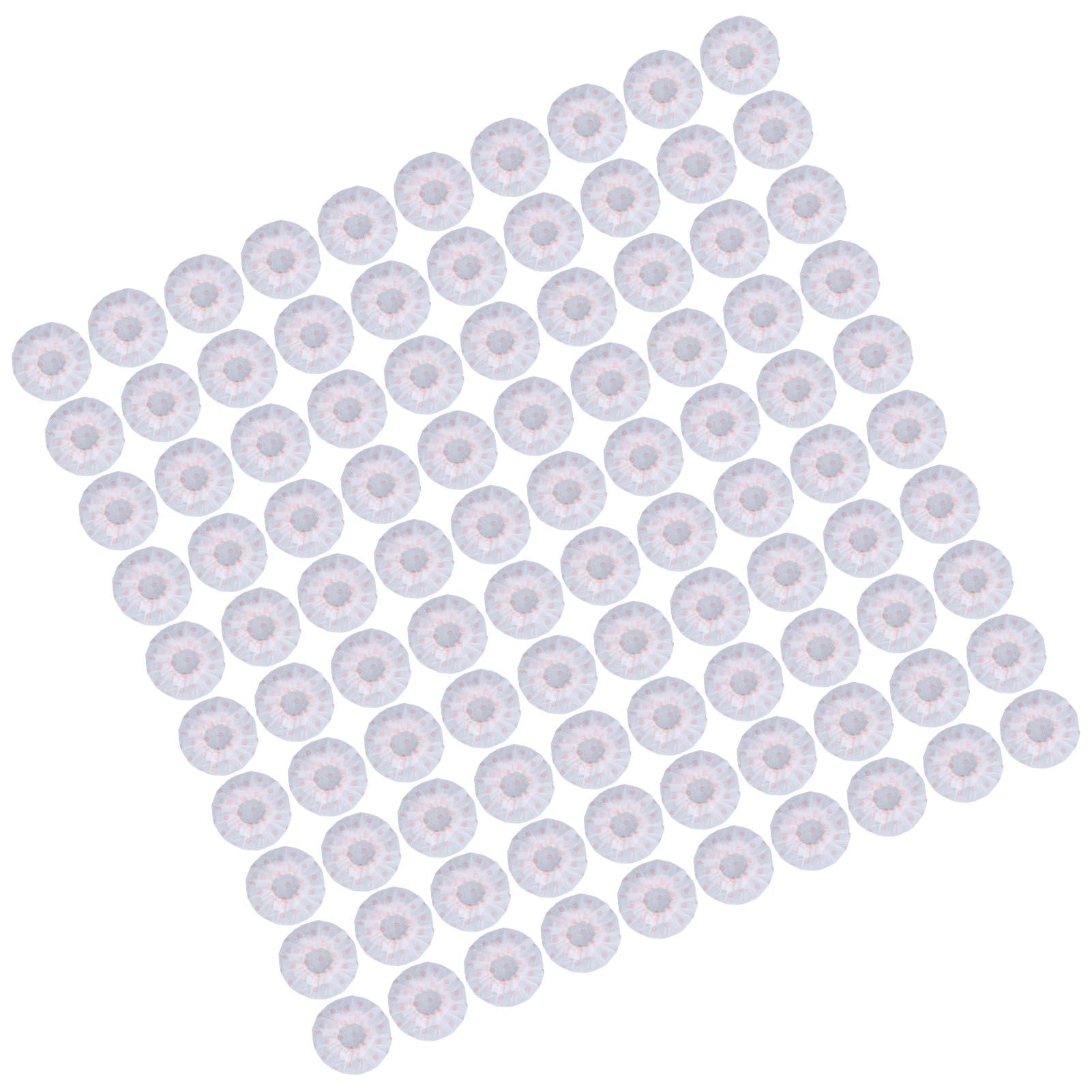 100Pcs Microphone Cover Dust Sweat Resistant Disposable Excellent Elasticity Reduce Noise Microphone CapsWhite Red Dot