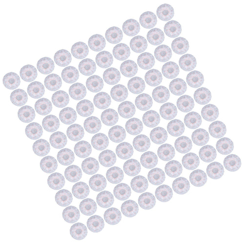 100Pcs Microphone Cover Dust Sweat Resistant Disposable Excellent Elasticity Reduce Noise Microphone CapsWhite Red Dot