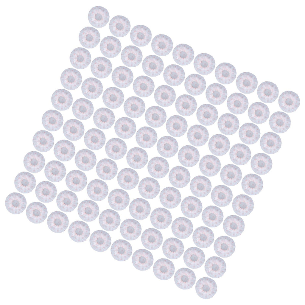 100Pcs Microphone Cover Dust Sweat Resistant Disposable Excellent Elasticity Reduce Noise Microphone CapsWhite Red Dot