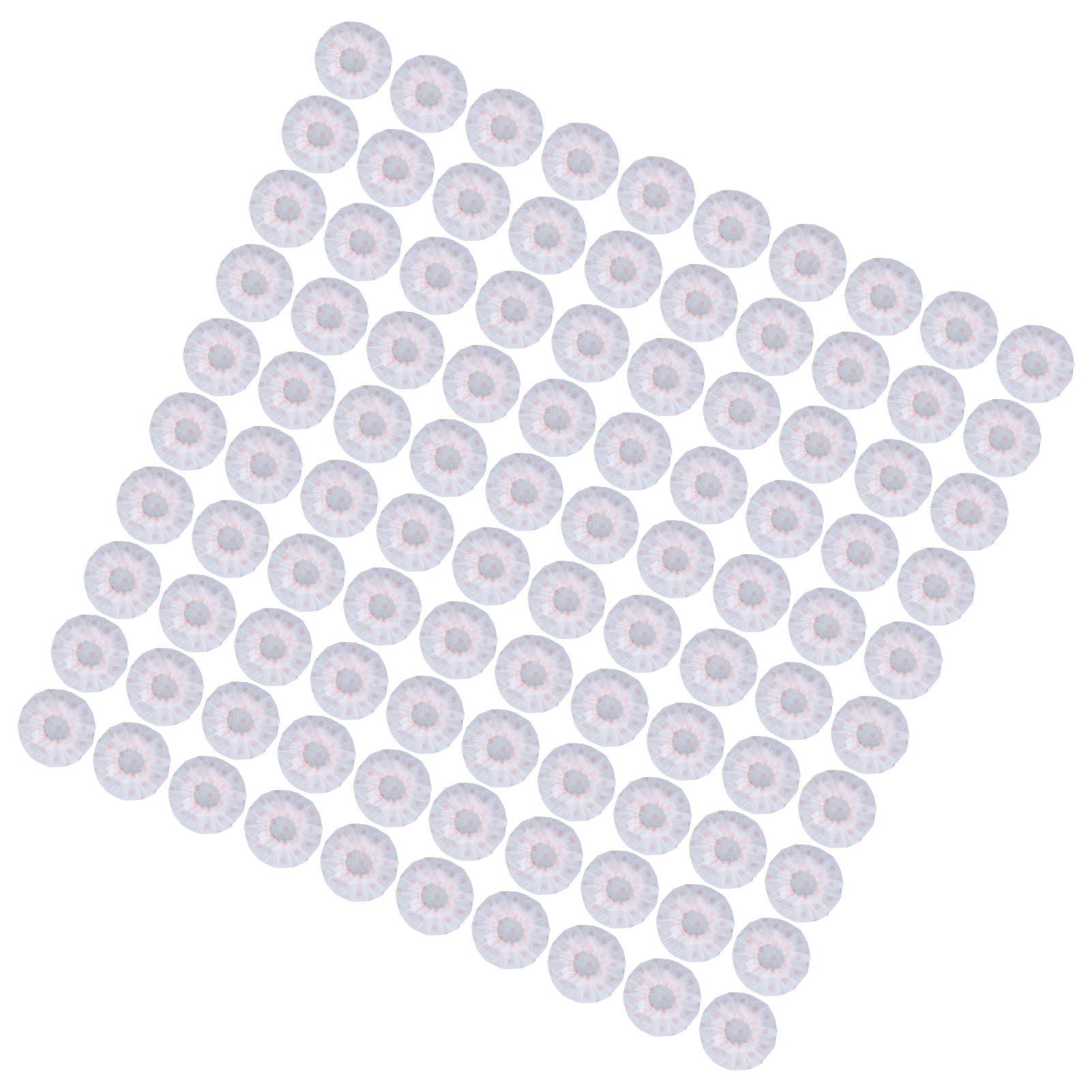 100Pcs Microphone Cover Dust Sweat Resistant Disposable Excellent Elasticity Reduce Noise Microphone CapsWhite Red Dot