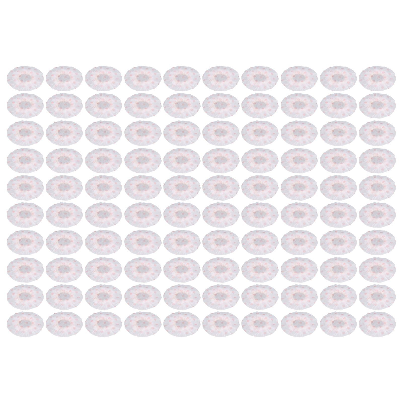 100Pcs Microphone Cover Dust Sweat Resistant Disposable Excellent Elasticity Reduce Noise Microphone CapsWhite Red Dot