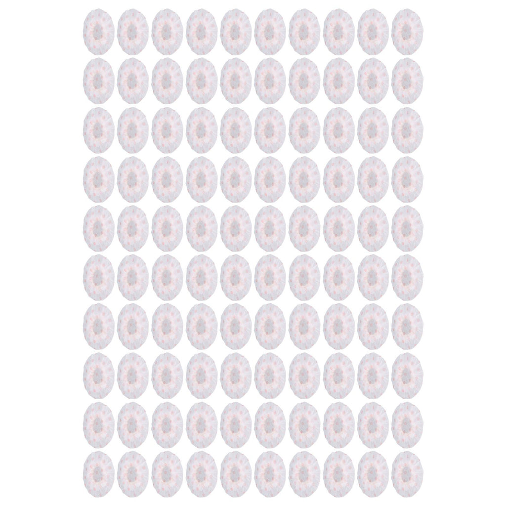 100Pcs Microphone Cover Dust Sweat Resistant Disposable Excellent Elasticity Reduce Noise Microphone CapsWhite Red Dot
