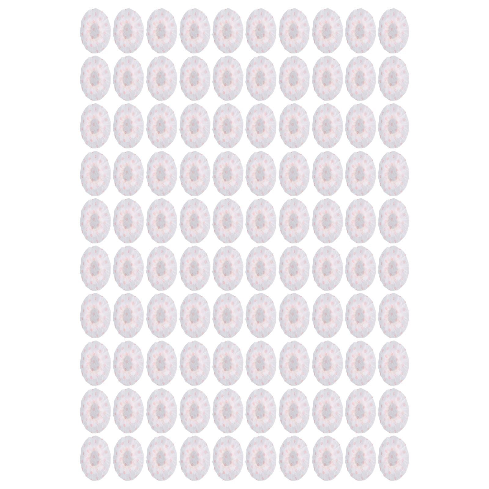 100Pcs Microphone Cover Dust Sweat Resistant Disposable Excellent Elasticity Reduce Noise Microphone CapsWhite Red Dot