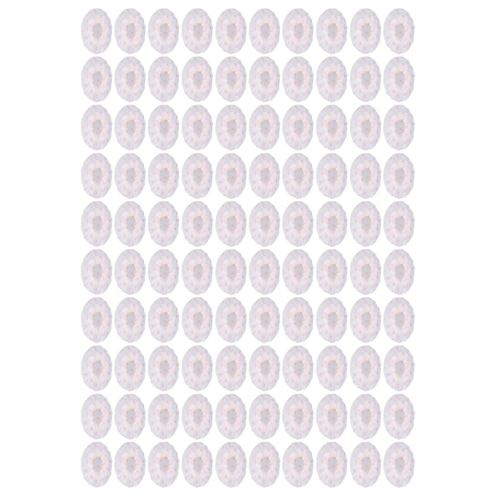 100Pcs Microphone Cover Dust Sweat Resistant Disposable Excellent Elasticity Reduce Noise Microphone CapsWhite Red Dot