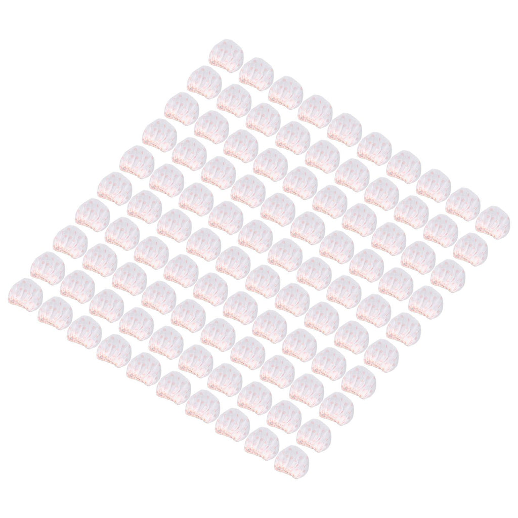 100Pcs Microphone Cover Dust Sweat Resistant Disposable Excellent Elasticity Reduce Noise Microphone CapsWhite Red Dot