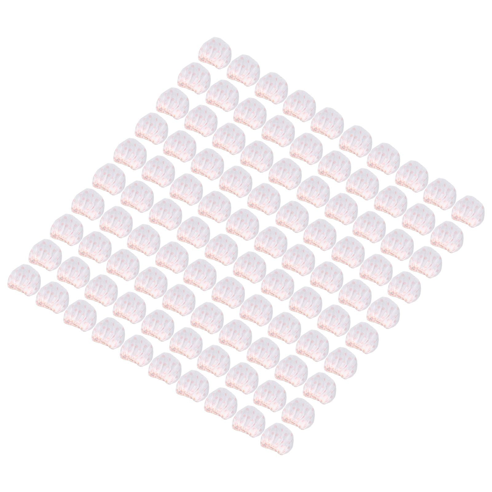 100Pcs Microphone Cover Dust Sweat Resistant Disposable Excellent Elasticity Reduce Noise Microphone CapsWhite Red Dot