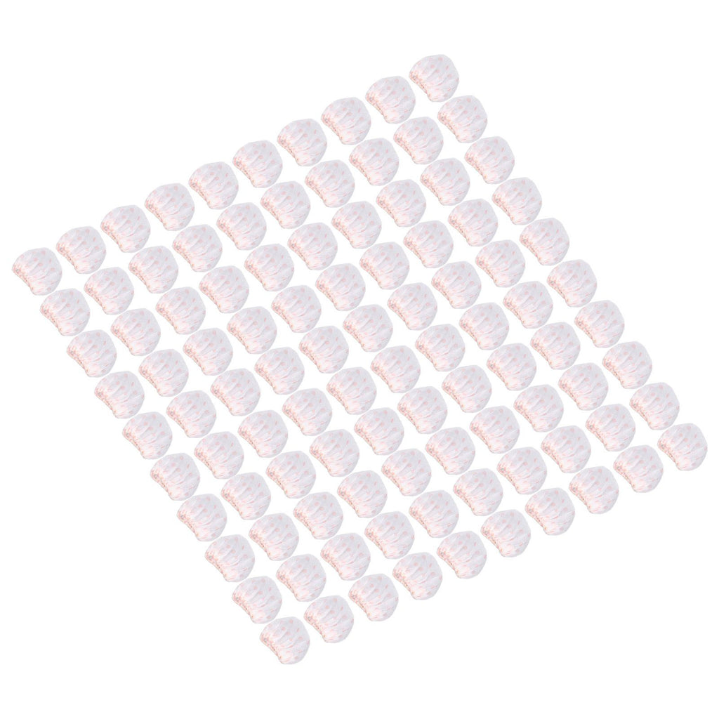 100Pcs Microphone Cover Dust Sweat Resistant Disposable Excellent Elasticity Reduce Noise Microphone CapsWhite Red Dot