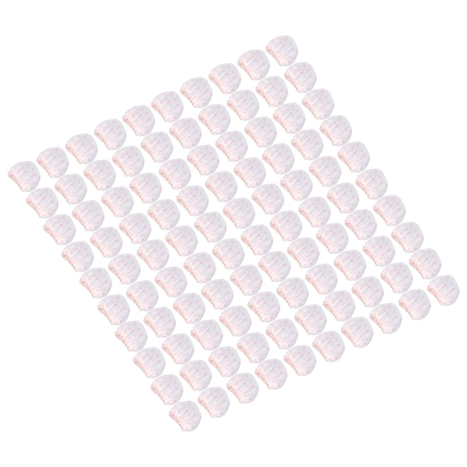 100Pcs Microphone Cover Dust Sweat Resistant Disposable Excellent Elasticity Reduce Noise Microphone CapsWhite Red Dot
