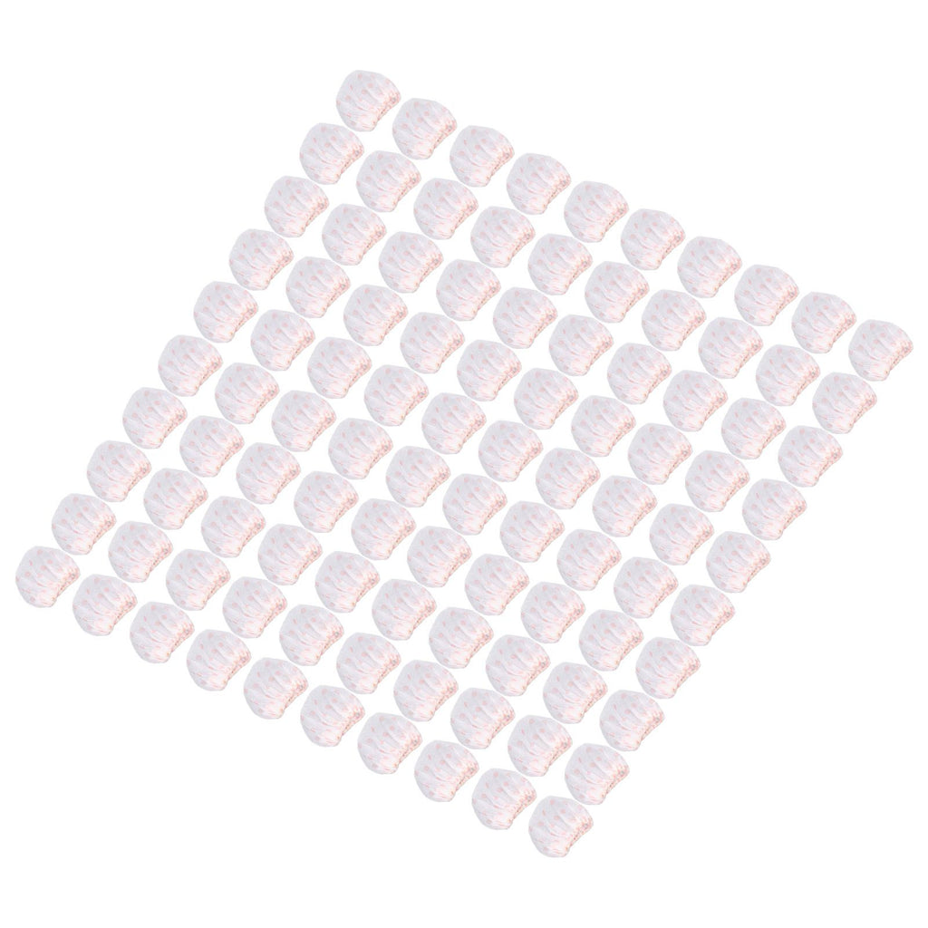 100Pcs Microphone Cover Dust Sweat Resistant Disposable Excellent Elasticity Reduce Noise Microphone CapsWhite Red Dot