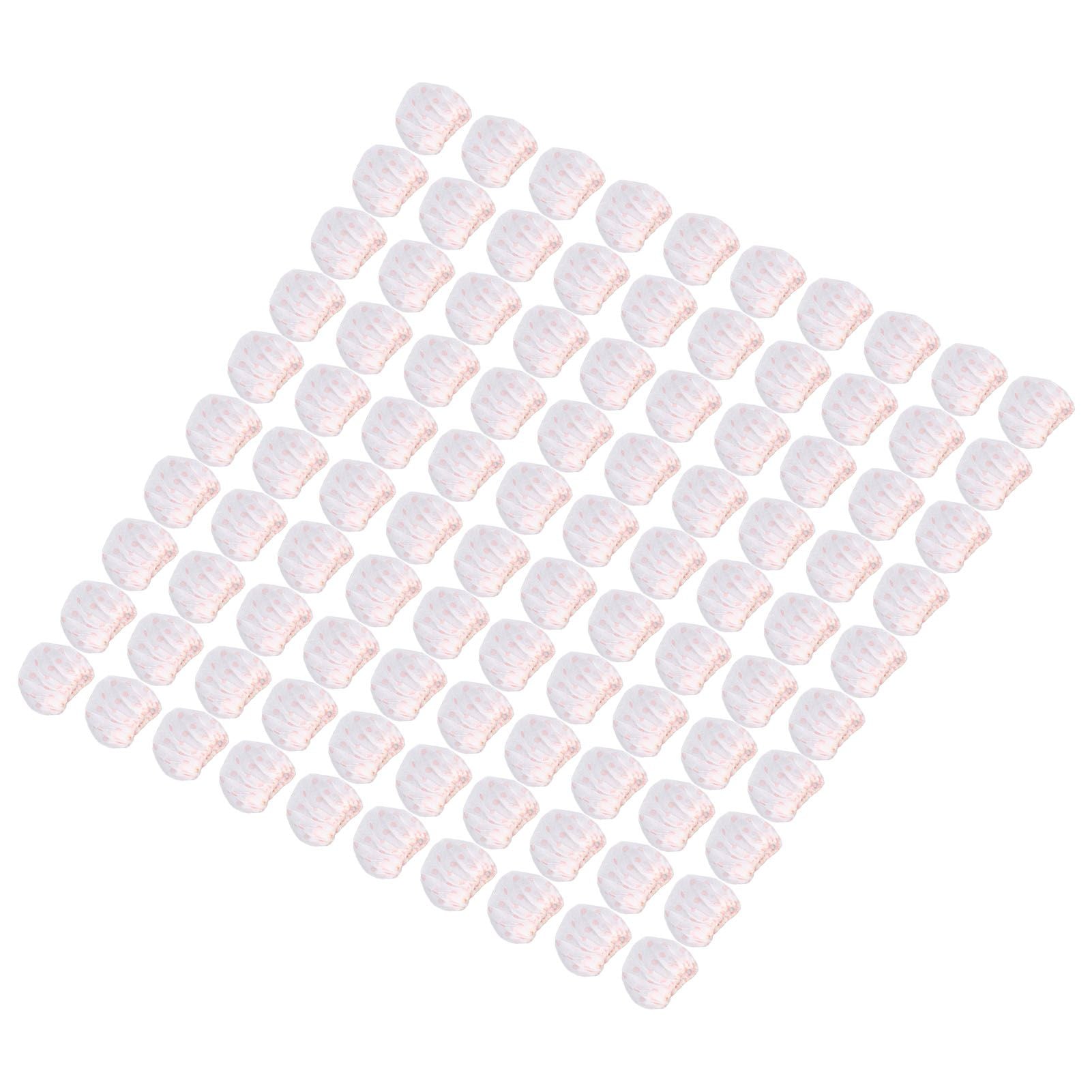 100Pcs Microphone Cover Dust Sweat Resistant Disposable Excellent Elasticity Reduce Noise Microphone CapsWhite Red Dot