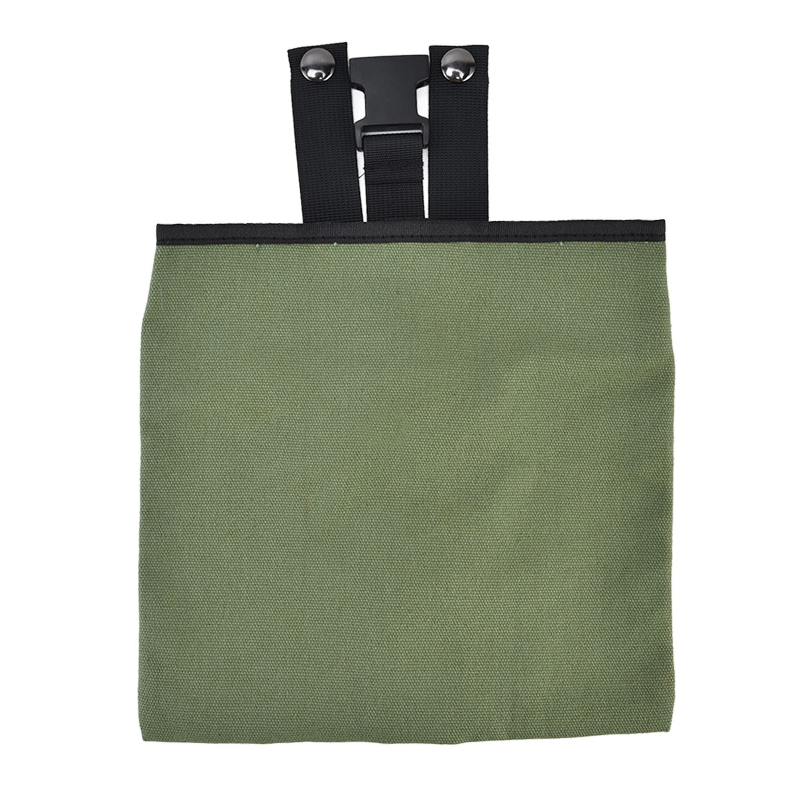 Foraging Bag Canvas Foldable Portable Thick Unique Simple Appearance Belt Fruit Picking Pouch for Outdoor CampingMilitary Green