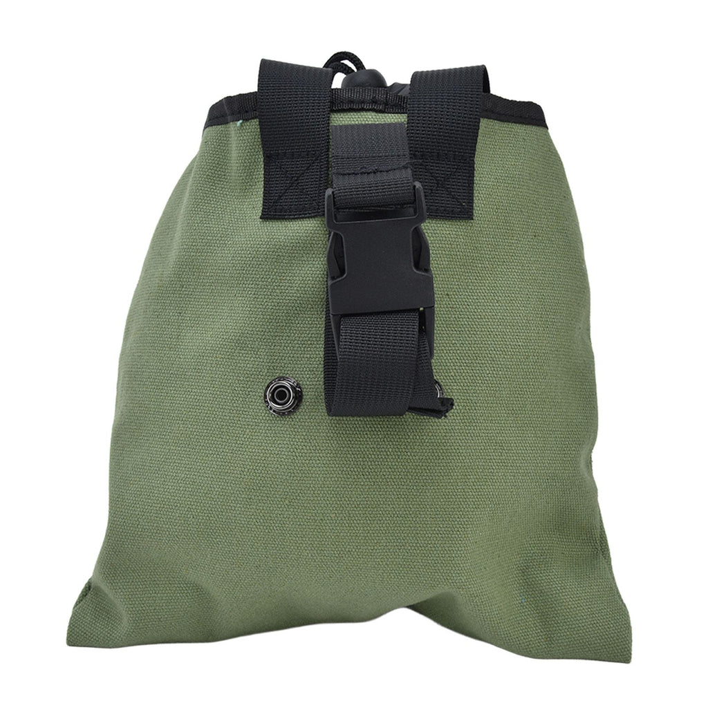 Foraging Bag Canvas Foldable Portable Thick Unique Simple Appearance Belt Fruit Picking Pouch for Outdoor CampingMilitary Green