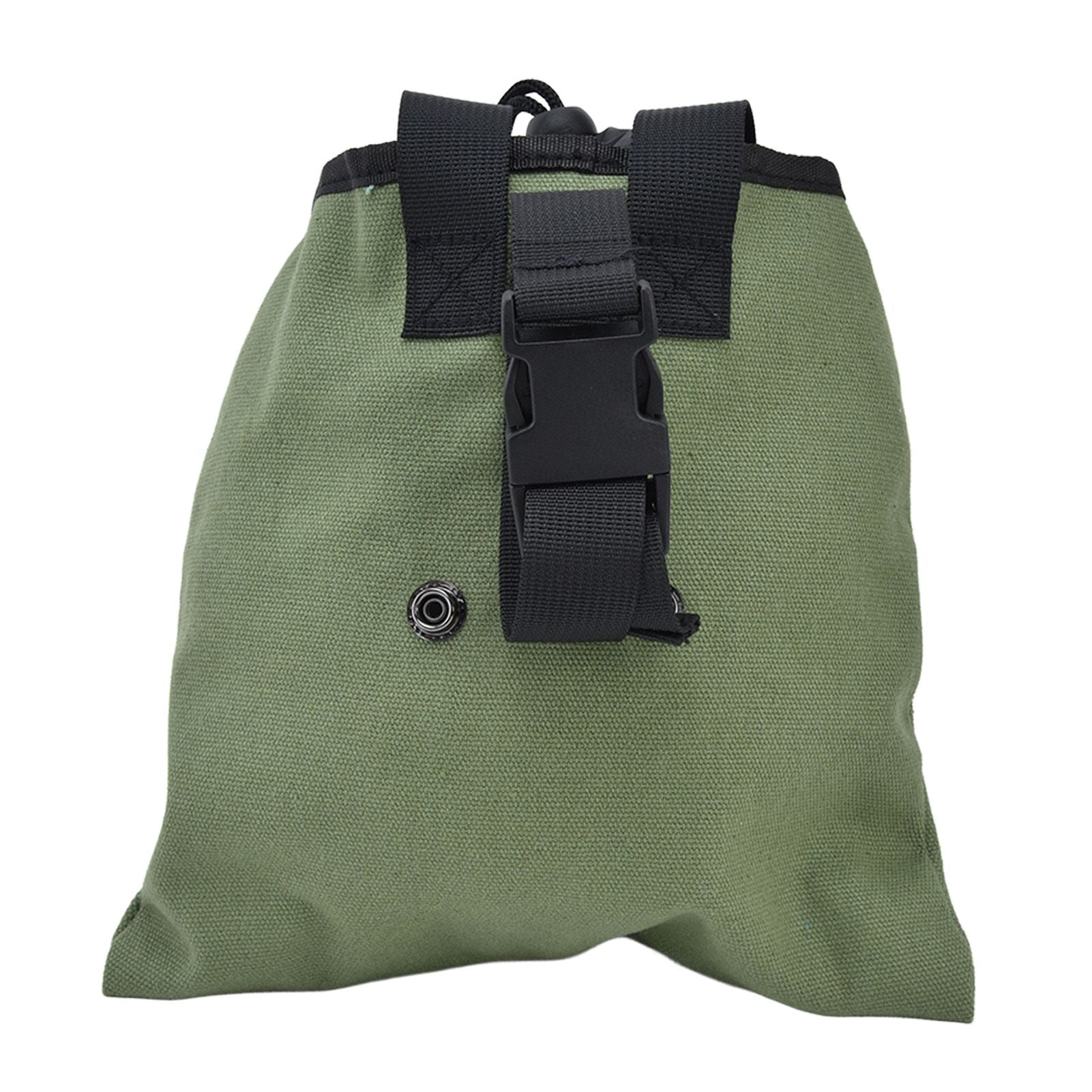 Foraging Bag Canvas Foldable Portable Thick Unique Simple Appearance Belt Fruit Picking Pouch for Outdoor CampingMilitary Green