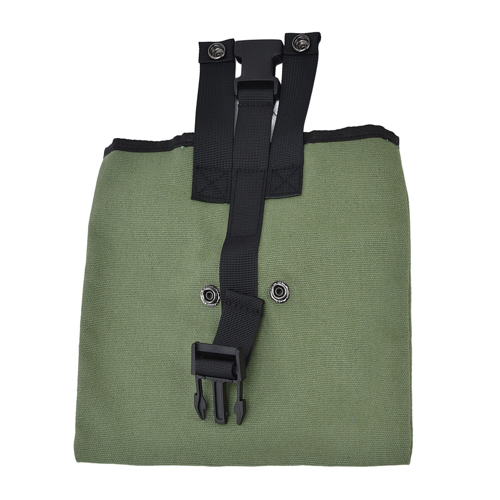 Foraging Bag Canvas Foldable Portable Thick Unique Simple Appearance Belt Fruit Picking Pouch for Outdoor CampingMilitary Green