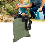 Foraging Bag Canvas Foldable Portable Thick Unique Simple Appearance Belt Fruit Picking Pouch for Outdoor CampingMilitary Green