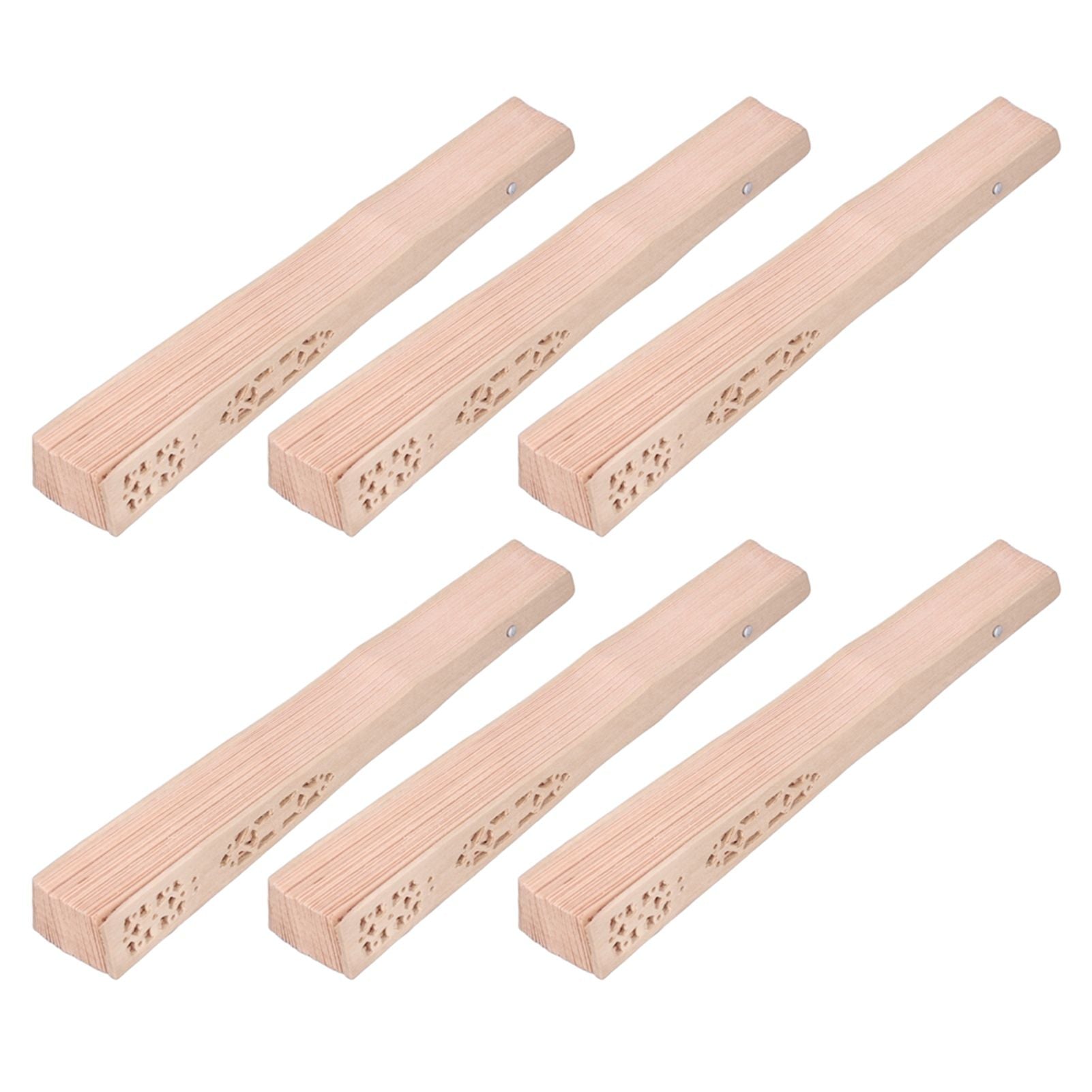12Pcs Wooden Hand Fans Chinese Style Hollow Folding Handheld Fan for Wedding Gift Party DIY Decoration