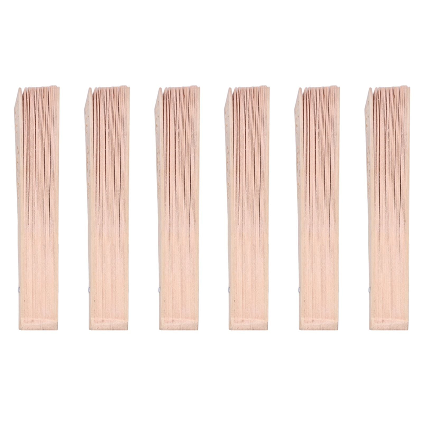 12Pcs Wooden Hand Fans Chinese Style Hollow Folding Handheld Fan for Wedding Gift Party DIY Decoration