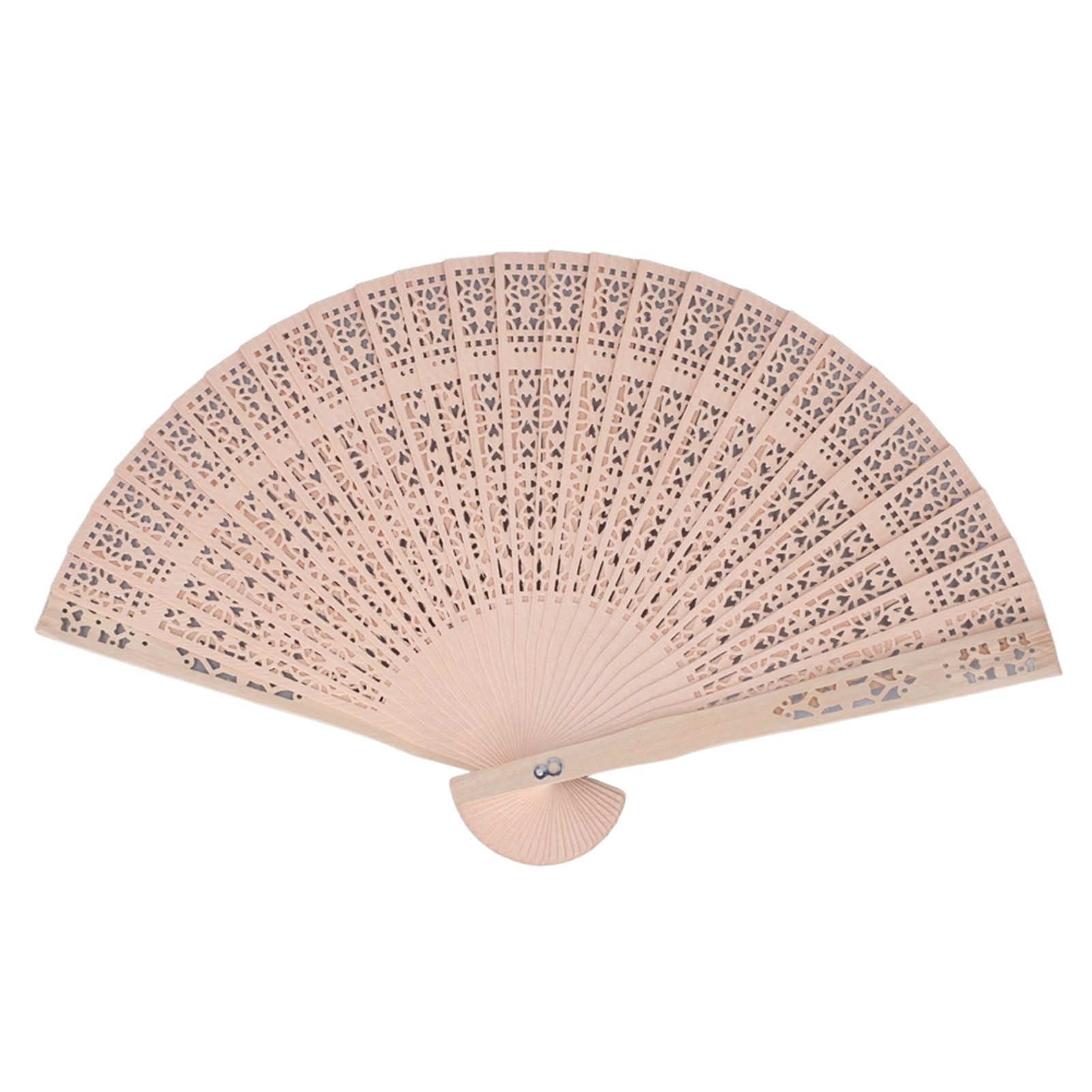 12Pcs Wooden Hand Fans Chinese Style Hollow Folding Handheld Fan for Wedding Gift Party DIY Decoration