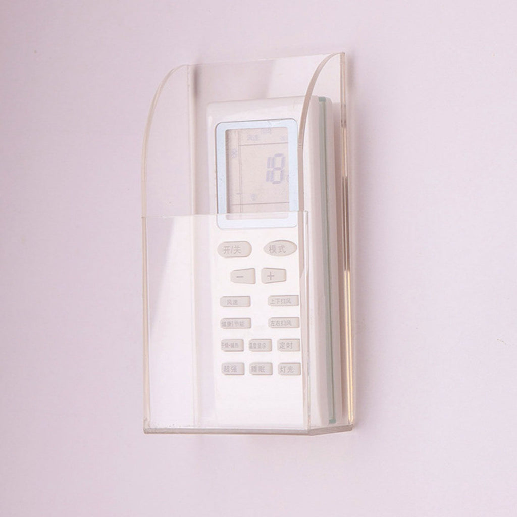 Acrylic Remote Control Holder Simple Wall Mount Media Organizer Transparent Cosmetics Stand1 Cell