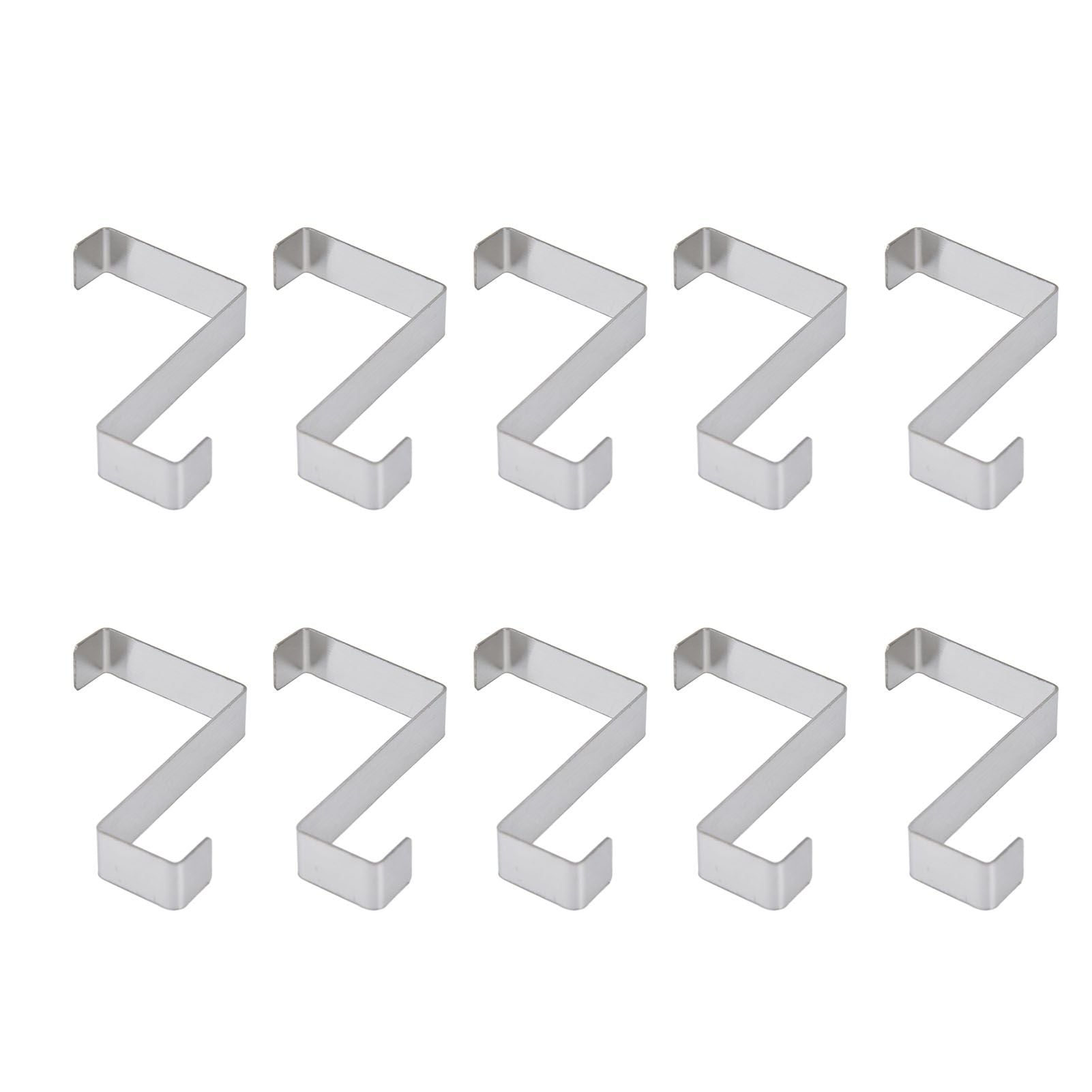 10Pcs Stainless Steel Cabinet Door Hook Waterproof Z Shaped Reversible Door Hanger for Kitchen Apartment