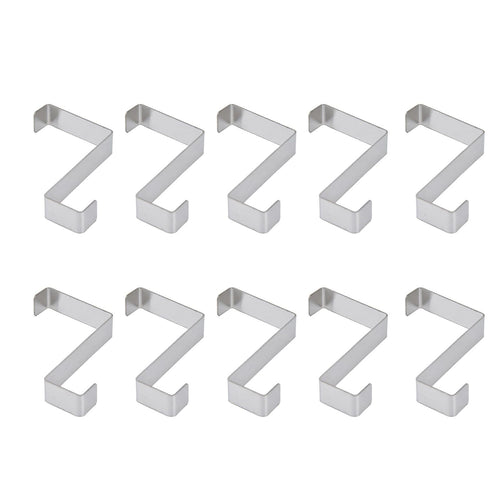 10Pcs Stainless Steel Cabinet Door Hook Waterproof Z Shaped Reversible Door Hanger for Kitchen Apartment