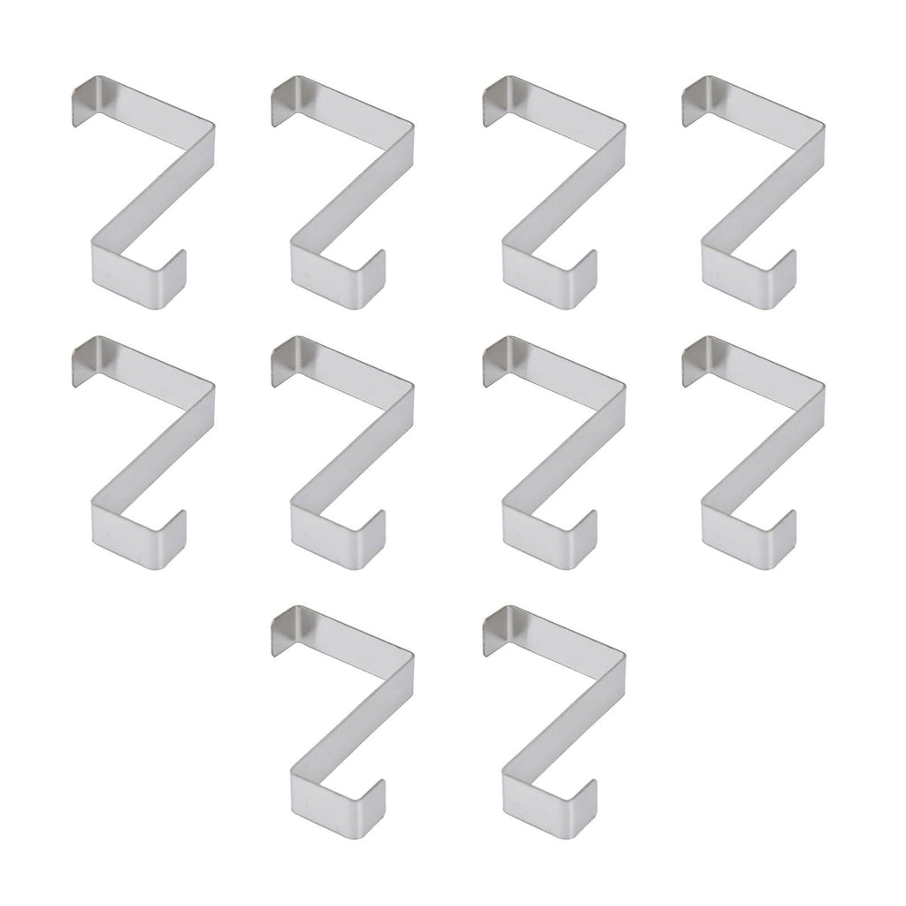 10Pcs Stainless Steel Cabinet Door Hook Waterproof Z Shaped Reversible Door Hanger for Kitchen Apartment