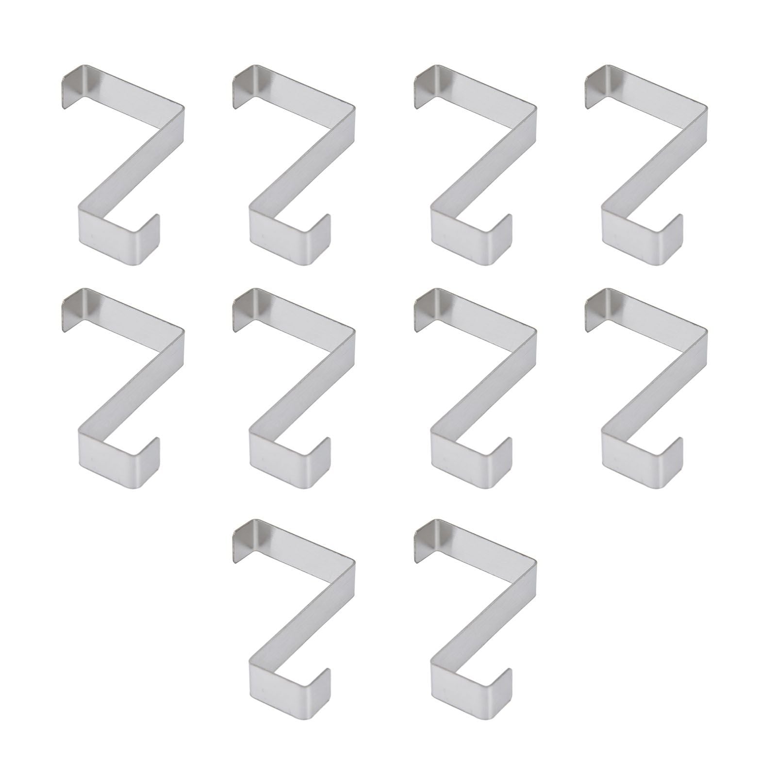 10Pcs Stainless Steel Cabinet Door Hook Waterproof Z Shaped Reversible Door Hanger for Kitchen Apartment