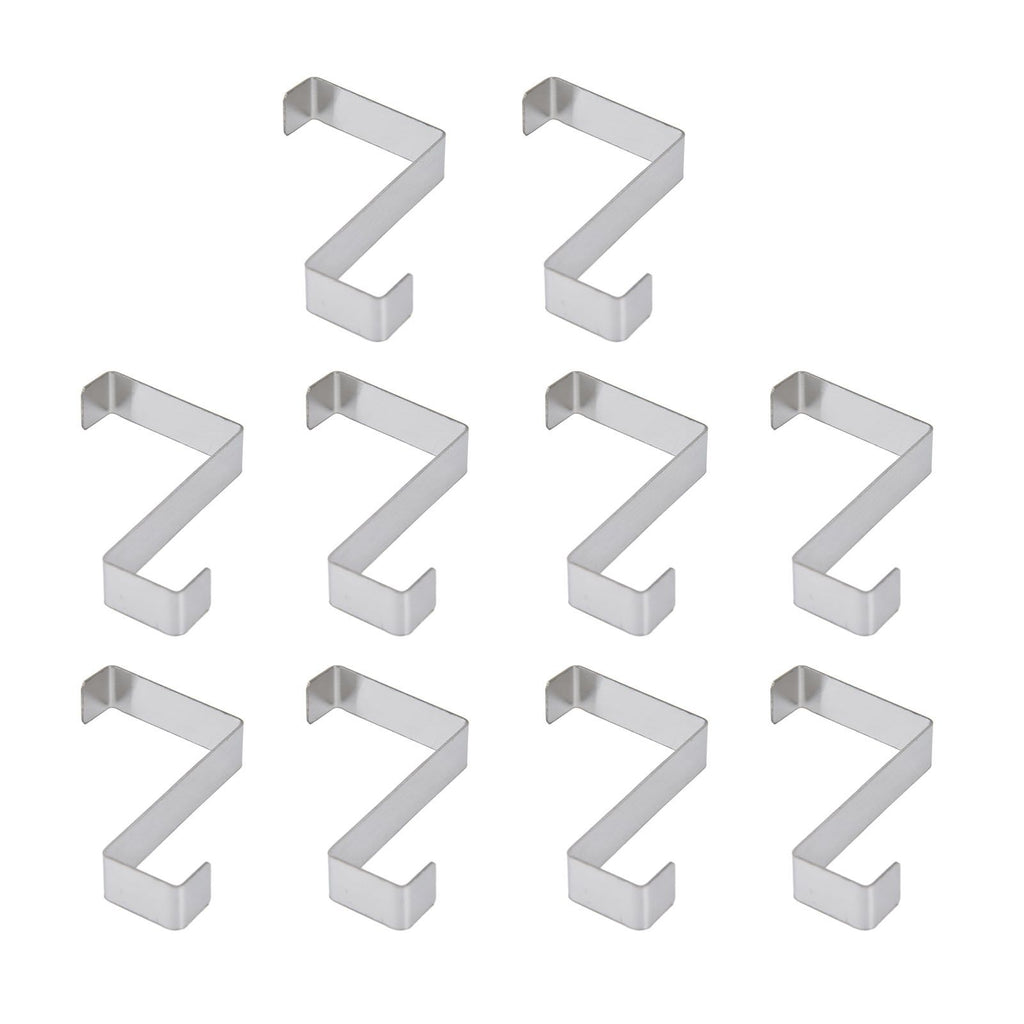 10Pcs Stainless Steel Cabinet Door Hook Waterproof Z Shaped Reversible Door Hanger for Kitchen Apartment