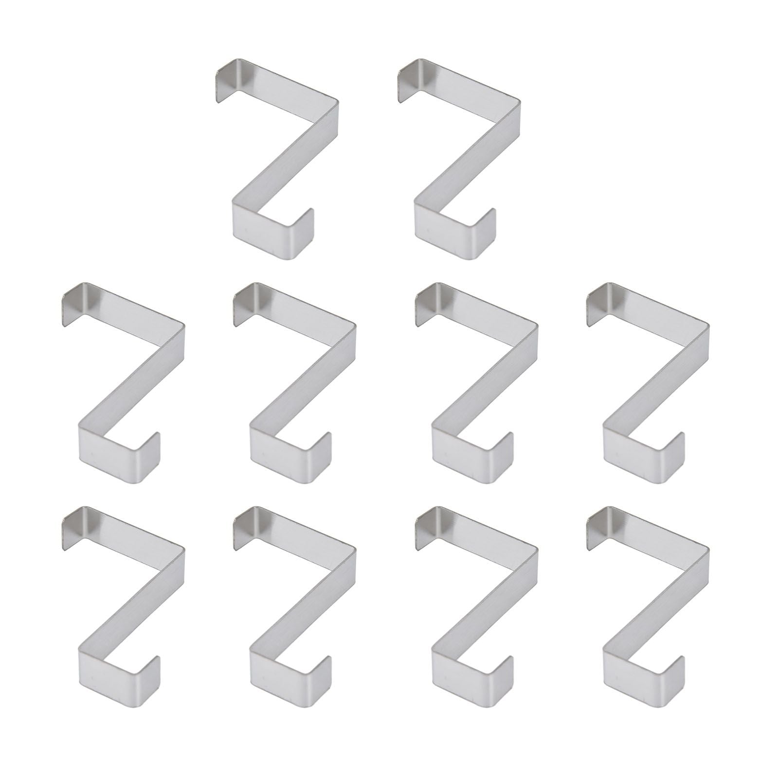 10Pcs Stainless Steel Cabinet Door Hook Waterproof Z Shaped Reversible Door Hanger for Kitchen Apartment