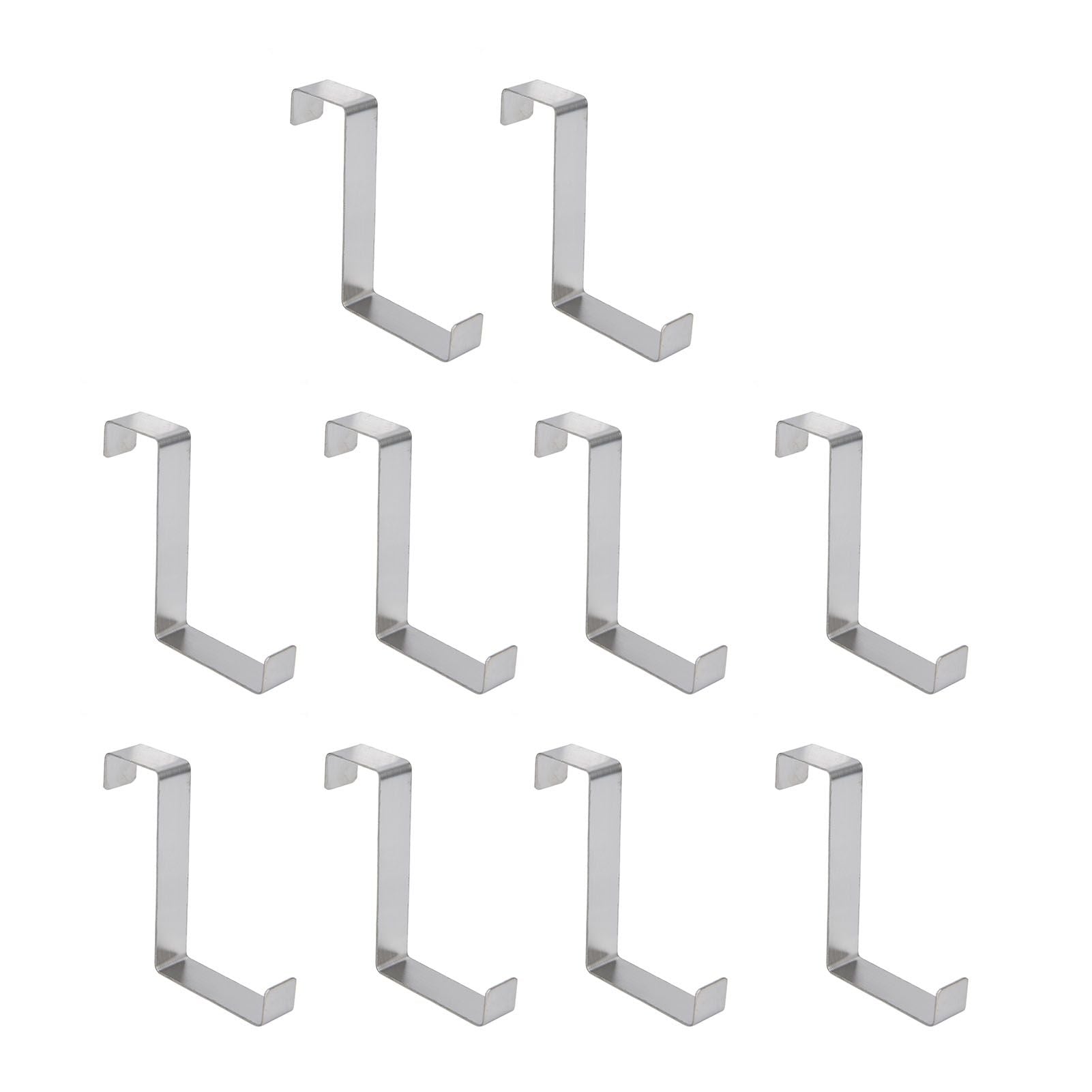 10Pcs Stainless Steel Cabinet Door Hook Waterproof Z Shaped Reversible Door Hanger for Kitchen Apartment