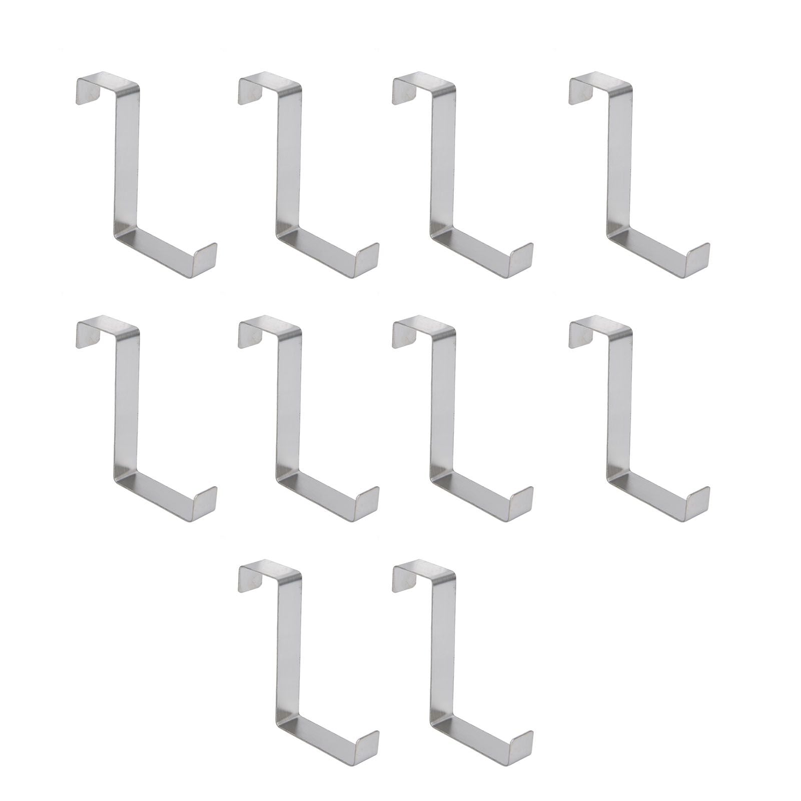 10Pcs Stainless Steel Cabinet Door Hook Waterproof Z Shaped Reversible Door Hanger for Kitchen Apartment