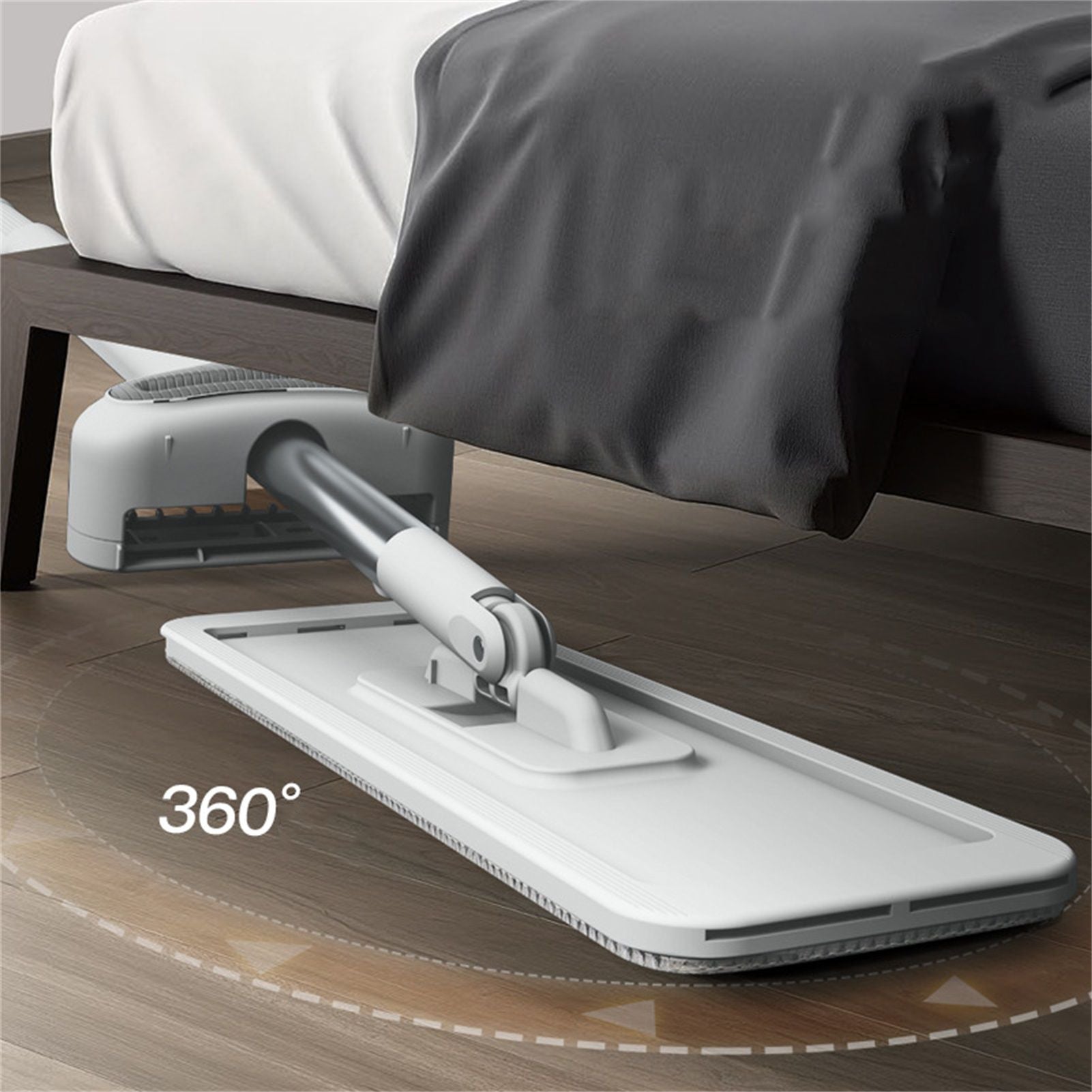 Microfiber Flat Mop Hand Wash Free Long Handle Large Flat Mop Dry Wet Use Floor Cleaning Tool White 36 Plate Set with 3 Cloth