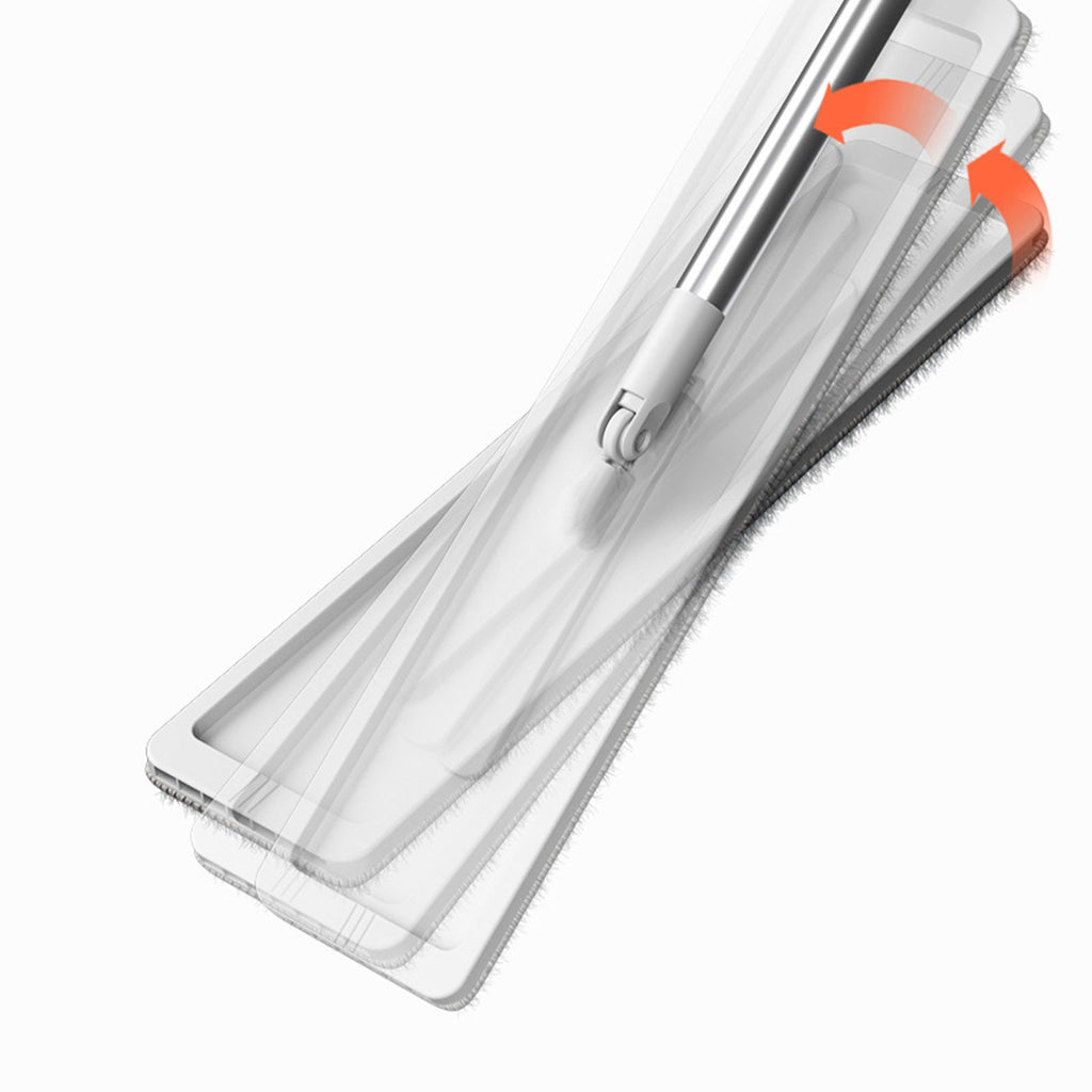 Microfiber Flat Mop Hand Wash Free Long Handle Large Flat Mop Dry Wet Use Floor Cleaning Tool White 36 Plate Set with 3 Cloth