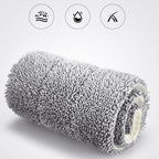 Microfiber Flat Mop Hand Wash Free Long Handle Large Flat Mop Dry Wet Use Floor Cleaning Tool White 36 Plate Set with 3 Cloth