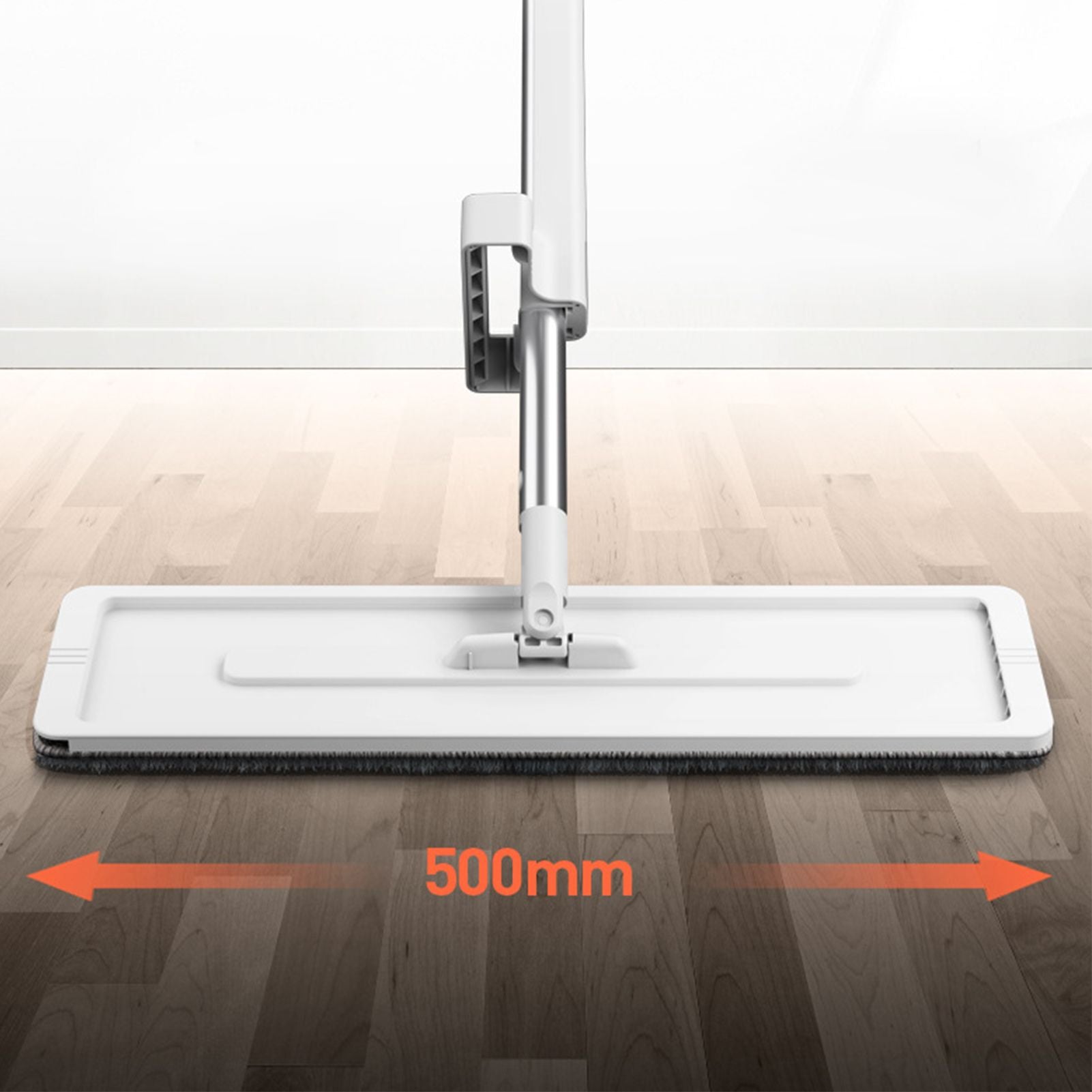 Microfiber Flat Mop Hand Wash Free Long Handle Large Flat Mop Dry Wet Use Floor Cleaning Tool White 36 Plate Set with 3 Cloth