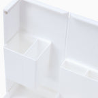 Folding Standable Stationery Box Office Pencil Holder Desktop Magnetic Plastic Makeup Case White