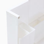 Folding Standable Stationery Box Office Pencil Holder Desktop Magnetic Plastic Makeup Case White