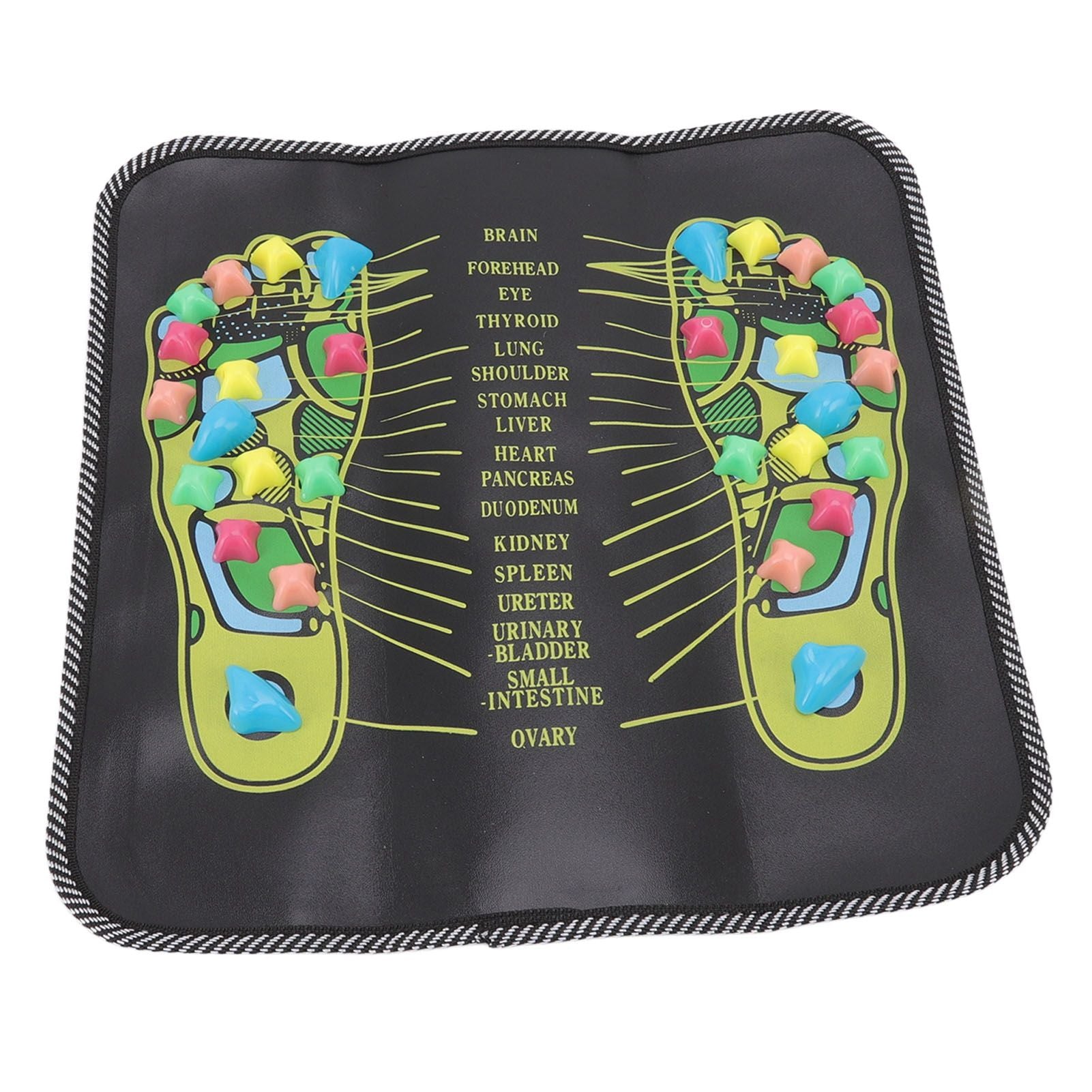 Foot Massage Mat Blood Circulation Relieve Pain Simulation Cobblestone Reflexology Walk Stone Mat 35x35cm / 13.8x13.8in