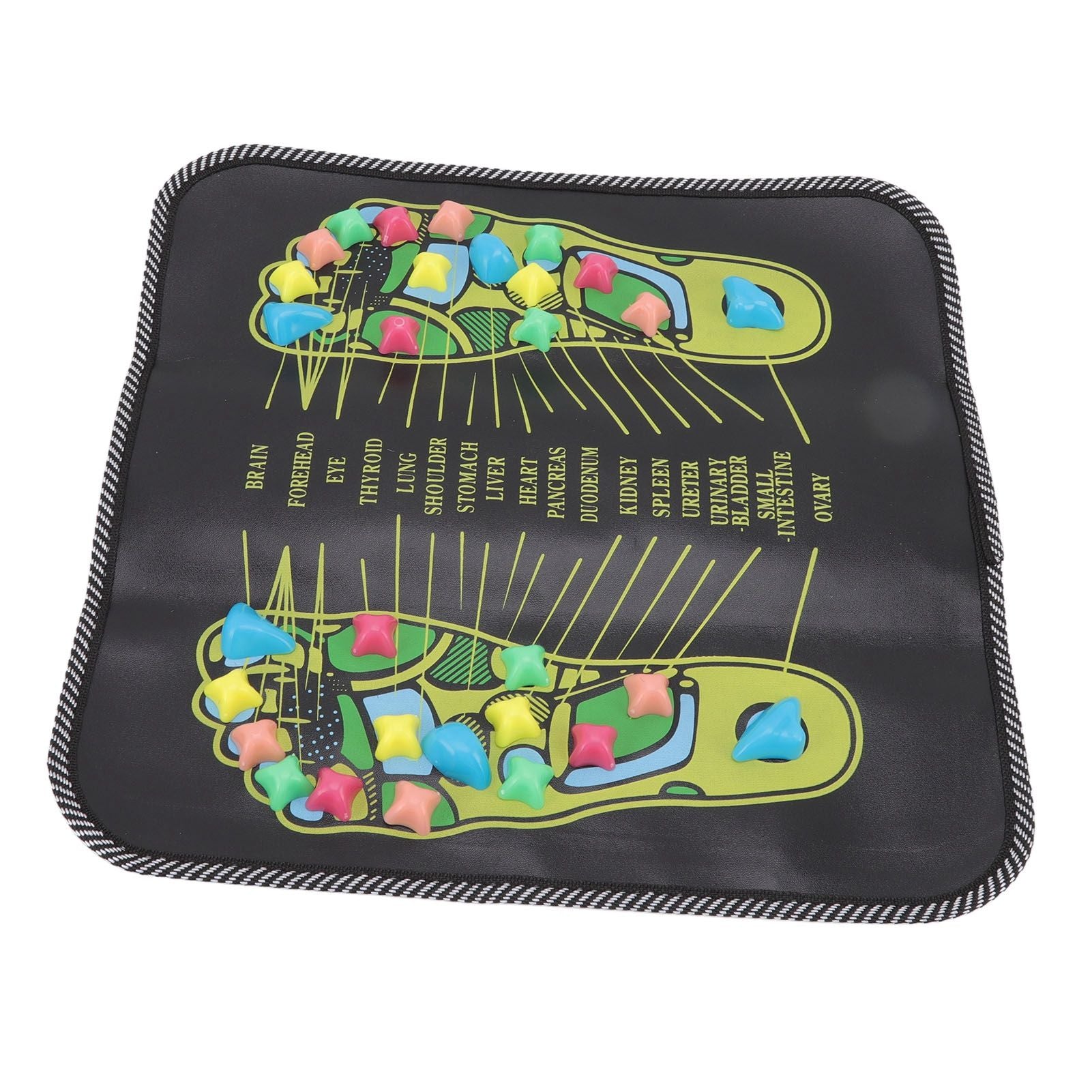 Foot Massage Mat Blood Circulation Relieve Pain Simulation Cobblestone Reflexology Walk Stone Mat 35x35cm / 13.8x13.8in