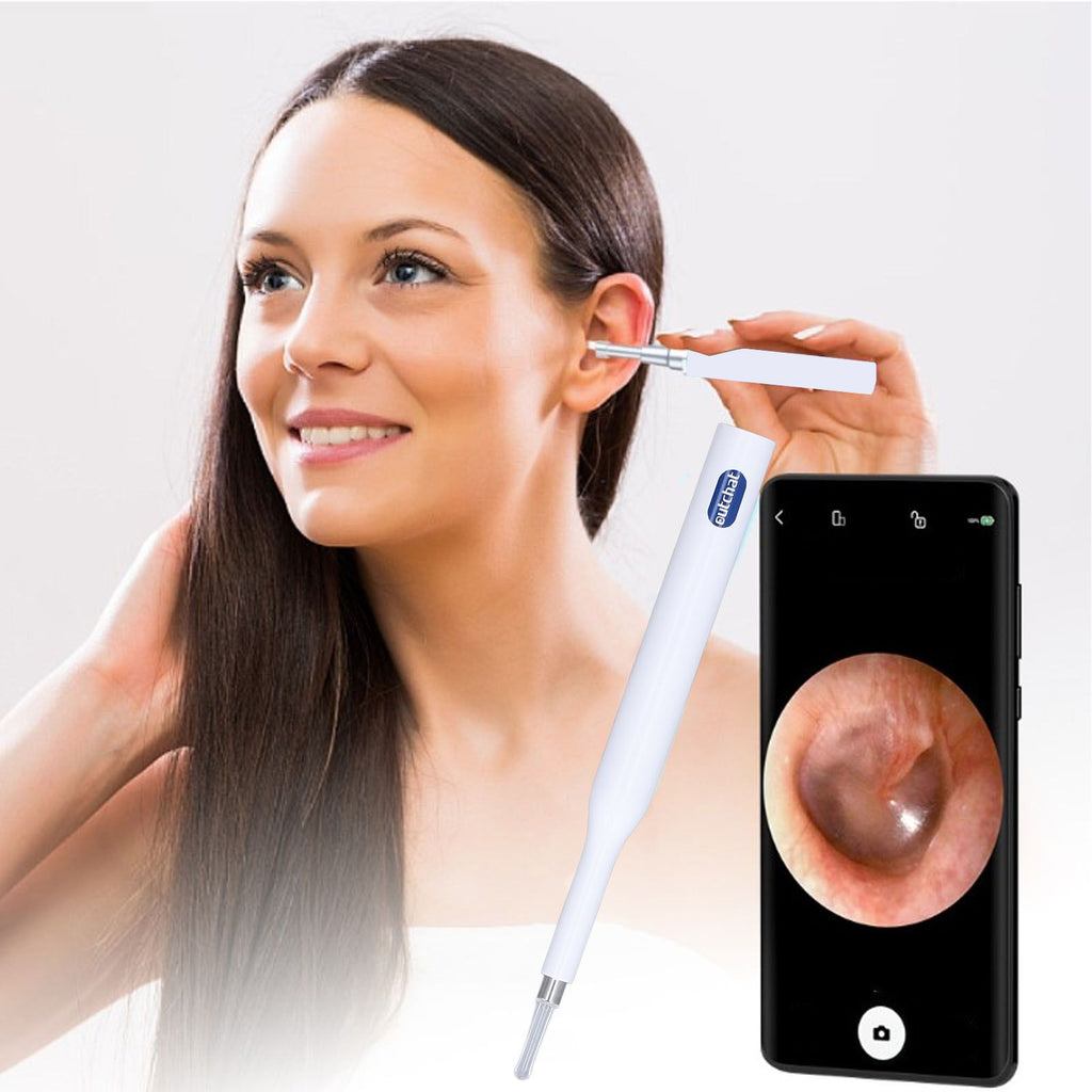 Wireless Otoscope 2.4Ghz Wireless 360 Degrees Wide Angle Lens 20fps CMOS Type C Charging Ear Scope for Home Hospital A