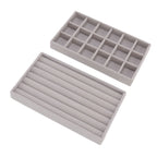 Jewelry Storage Box Various Grid Space Saving Flocked Cloth Jewelry Selection Display Storage Box for Girls