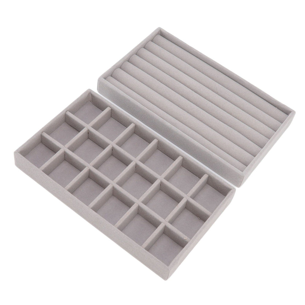 Jewelry Storage Box Various Grid Space Saving Flocked Cloth Jewelry Selection Display Storage Box for Girls