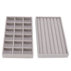 Jewelry Storage Box Various Grid Space Saving Flocked Cloth Jewelry Selection Display Storage Box for Girls