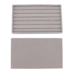 Jewelry Storage Box Various Grid Space Saving Flocked Cloth Jewelry Selection Display Storage Box for Girls