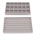 Jewelry Storage Box Various Grid Space Saving Flocked Cloth Jewelry Selection Display Storage Box for Girls