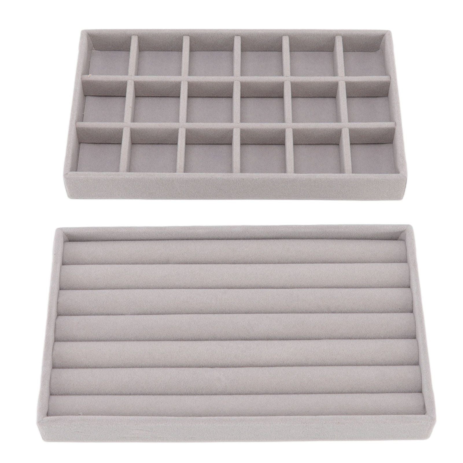 Jewelry Storage Box Various Grid Space Saving Flocked Cloth Jewelry Selection Display Storage Box for Girls