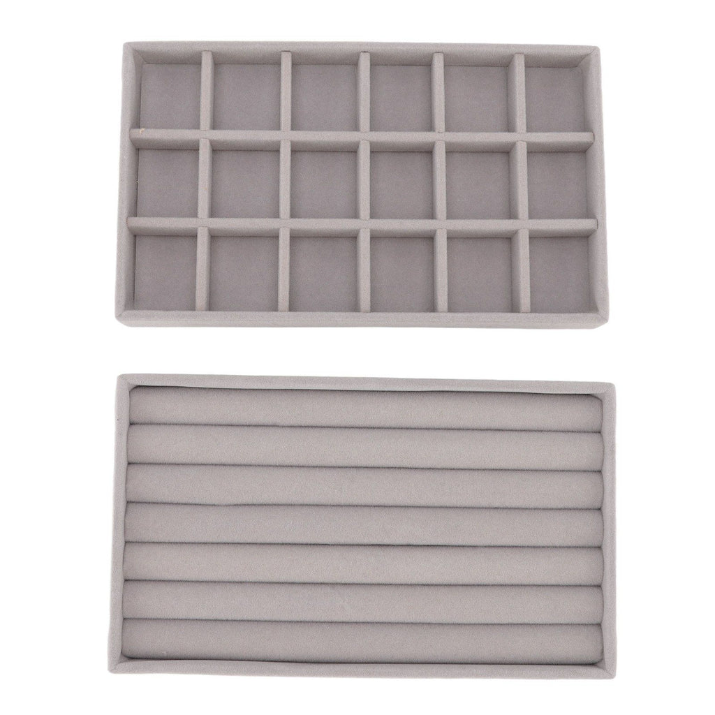 Jewelry Storage Box Various Grid Space Saving Flocked Cloth Jewelry Selection Display Storage Box for Girls
