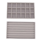Jewelry Storage Box Various Grid Space Saving Flocked Cloth Jewelry Selection Display Storage Box for Girls