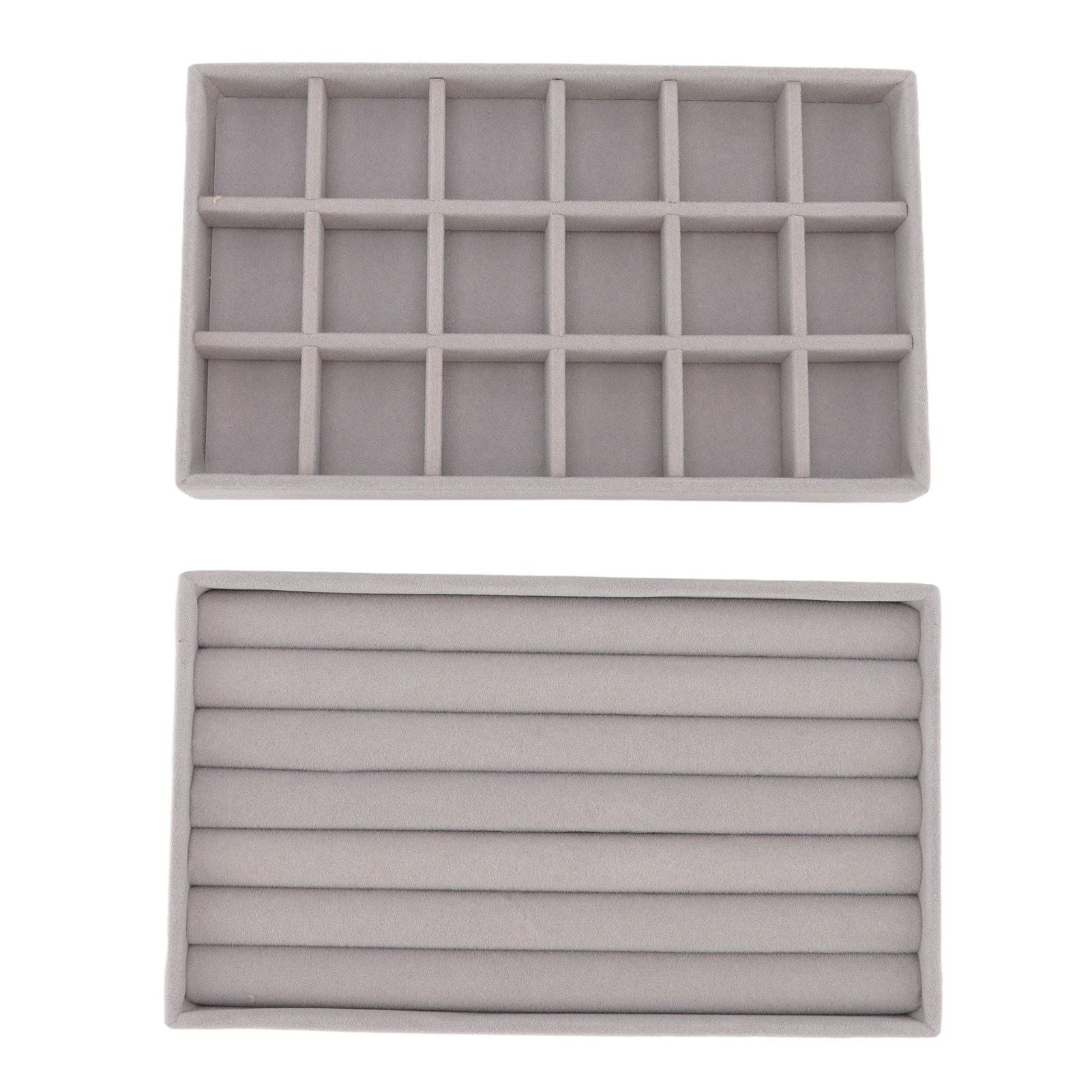 Jewelry Storage Box Various Grid Space Saving Flocked Cloth Jewelry Selection Display Storage Box for Girls